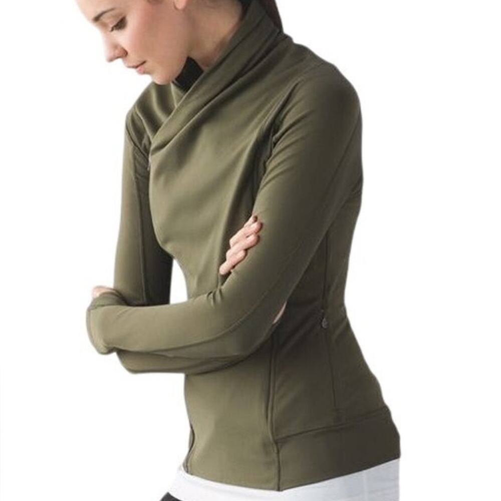 Lululemon Fitted Long Sleeve Full Zip Bhakti Yoga Jacket In Military Green